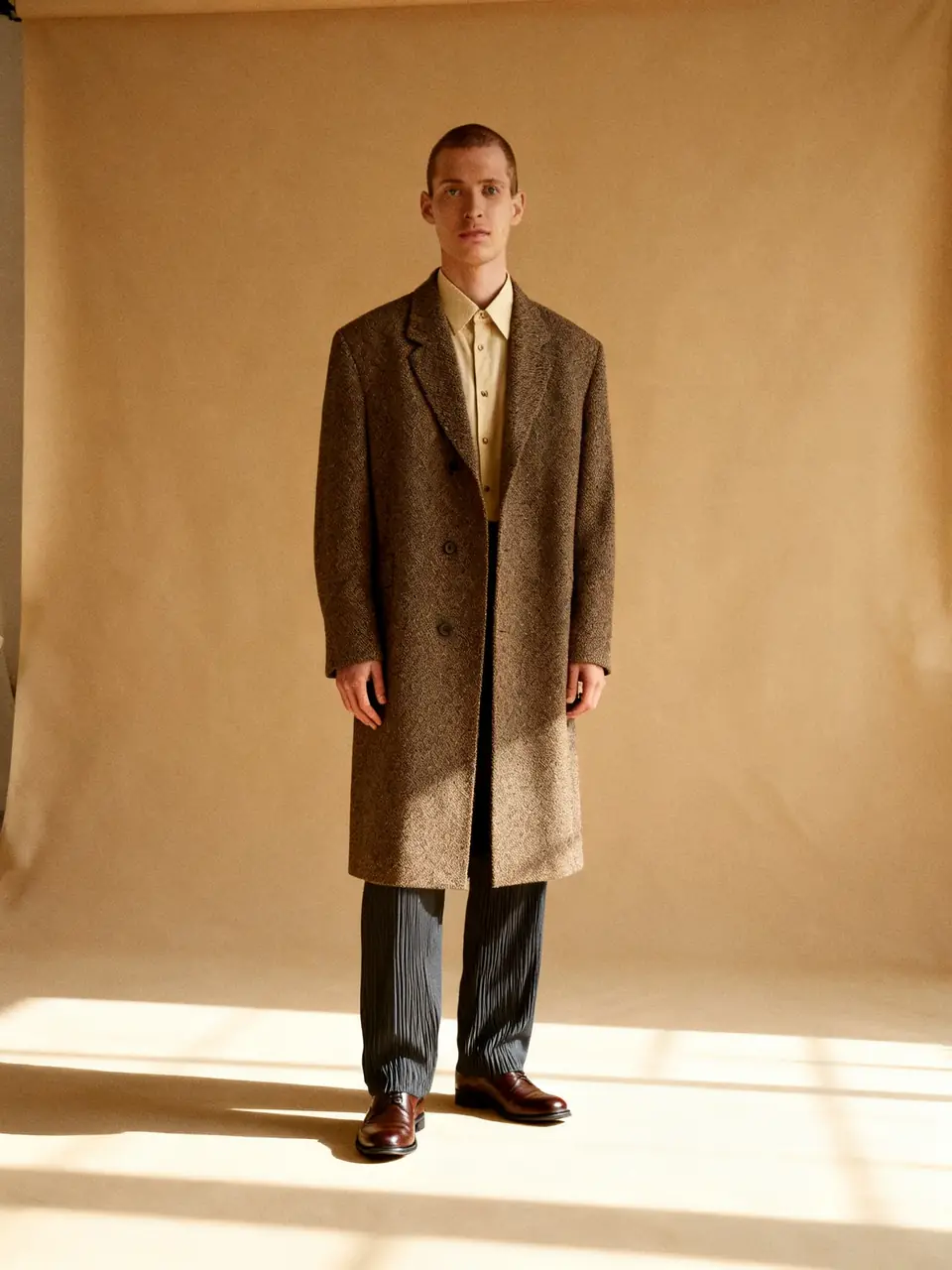 Chesterfield in tweed, quiet authority
